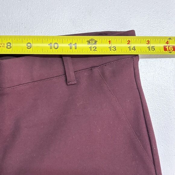 Quince Minimalist Stretch Ankle Ponte Pants Trousers Womens MP Burgundy Office - Picture 8 of 10
